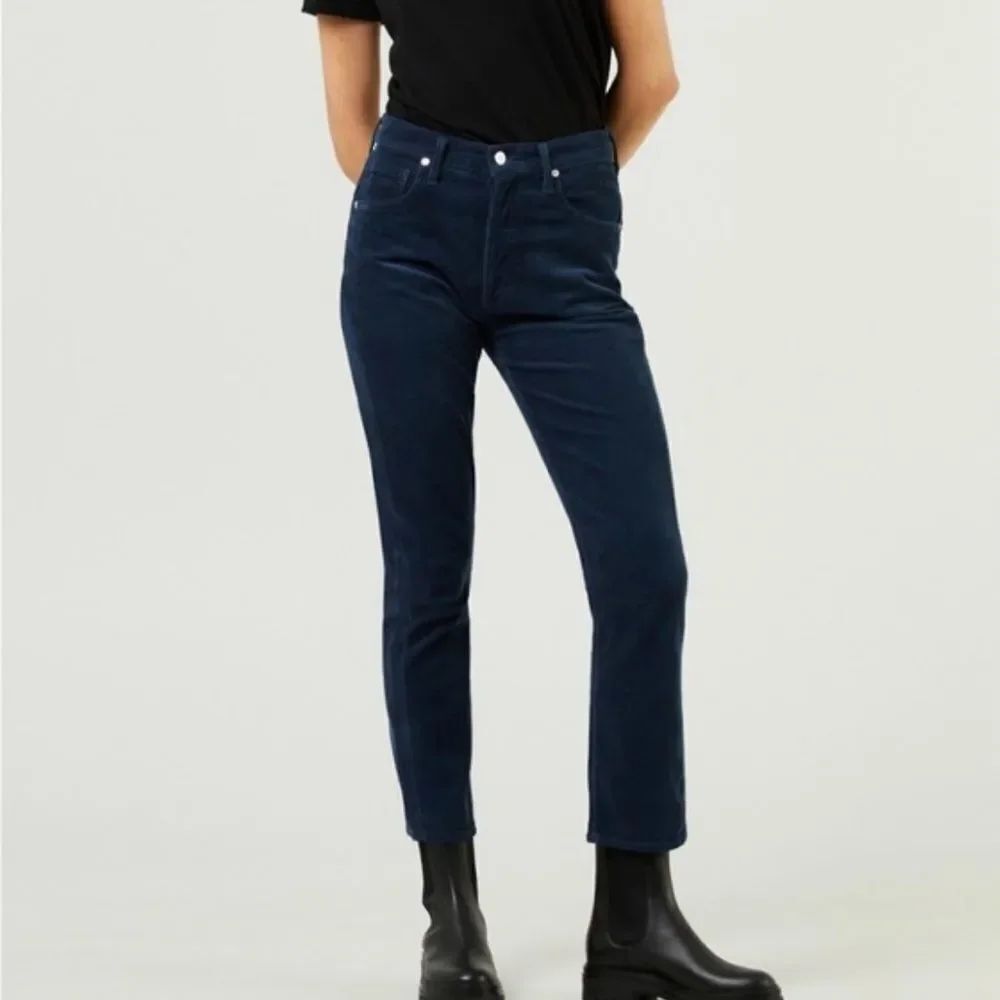 Citizens of Humanity Jeans Womens Navy Harlow Ankle Mid Rise Slim Corduroy Sz 26